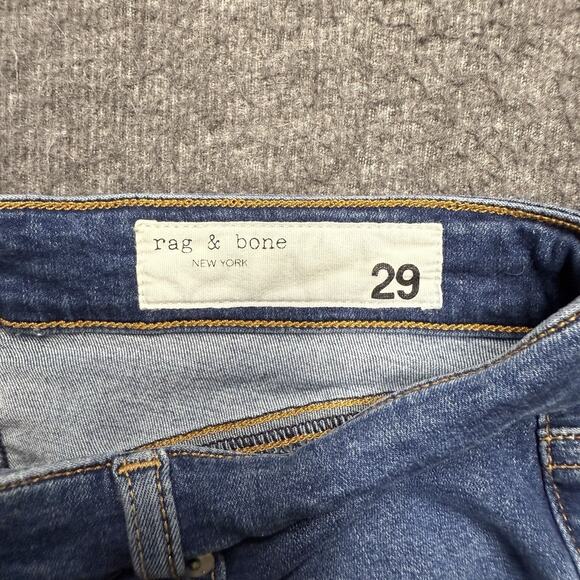 Rag & Bone Cate Mid Rise Ankle Skinny Jeans Women's 29 Blue Stretch Distressed - Picture 2 of 9